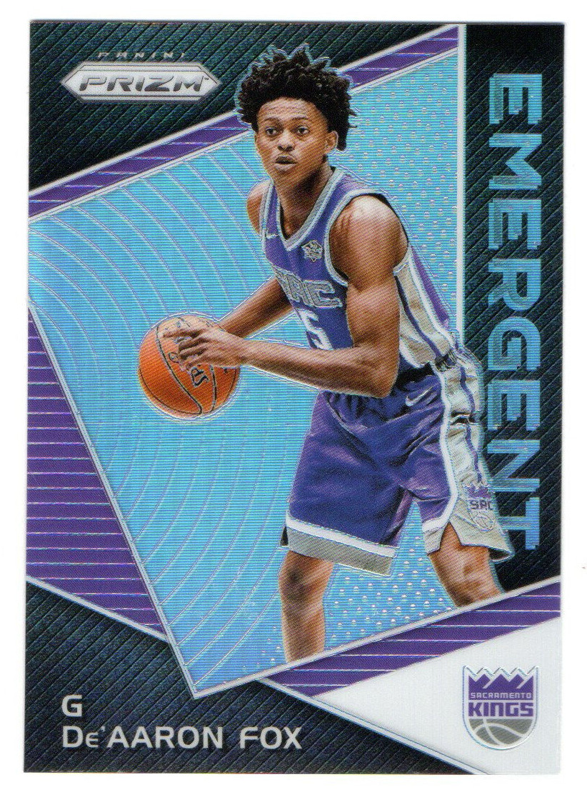 2017-18 Panini Prizm De'Aaron Fox Rookie RC Emergent Silver Prizms Free Ship