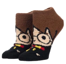HARRY POTTER WOMEN FUZZY CHENILLE ANKLE SOCKS 1 PAIR Size 9-11