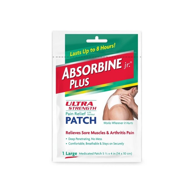 5x Absorbine Jr Plus Large Ultra Strength Pain Relief Patch 6.5 Menthol
