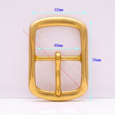 CLASSIC SOLID BRASS ROUND CENTER BAR LEATHERCRAFT BELT BUCKLE REPLACEMENT 40MM