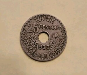 1920 Tunisia 25 Centimes 