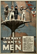 WA1 Vintage WWI British Royal Navy Wants Men War Recruitment Poster WW1 A1 A2 A3