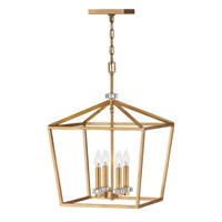 Pendelleuchte HäNgelampe Deckenlampe Esszimmerleuchte Messing Kristalle B 40,5Cm