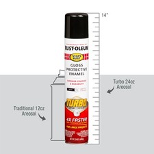 Black, Rust-Oleum 24 oz Stops Rust Gloss Turbo Protective Enamel Spray Paint