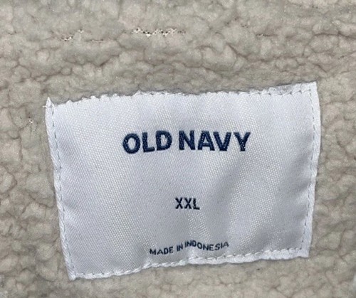 Old Navy Navy & Ivory Waffle Pattern Pullover Hoodie Men Size XXL - Picture 3 of 8