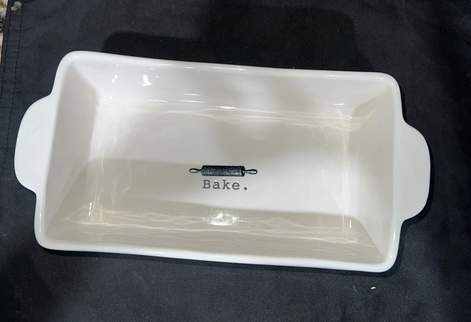 Rae Dunn Icon Collection Bake Rolling Pin Loaf Baking Dish Pan HTF Farmhouse New