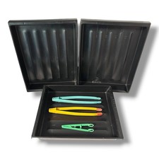 Set of 3 Vintage FR Printray Darkroom Developing Trays Black  White W/ Tongs