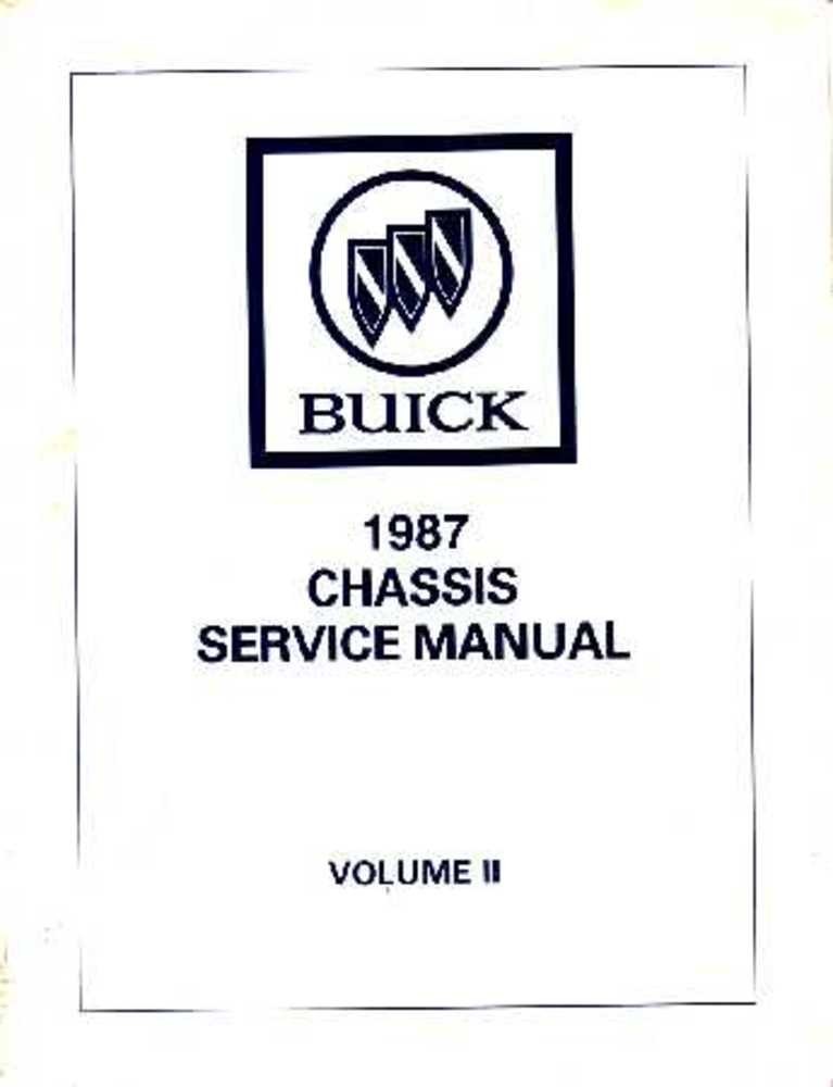 1987 Buick Grand National, T-type Factory Shop Service Manual