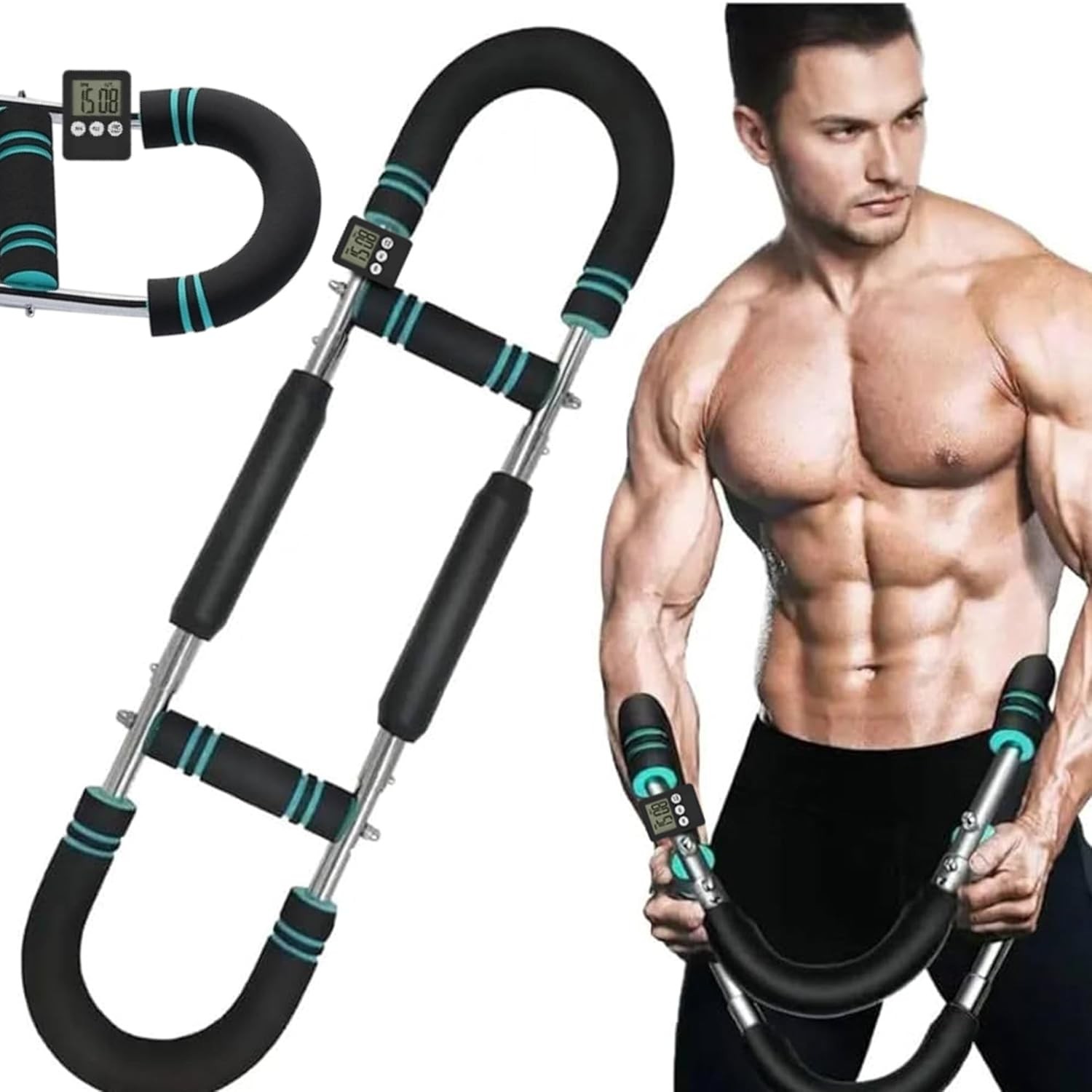 Saker Twister Arm Trainer with Built-in Timer: Ultimate Arm and Chest Workout Eq