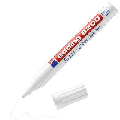 edding 8200 grout marker - white - 1 pen - round nib 2-4 mm - grout restorer for