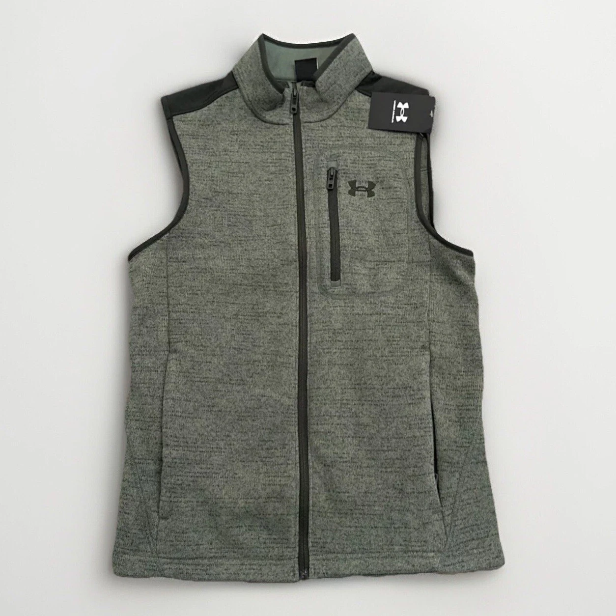 Under Armour Men's Specialist Vest Size Small Full Zip Heathered Olive Green