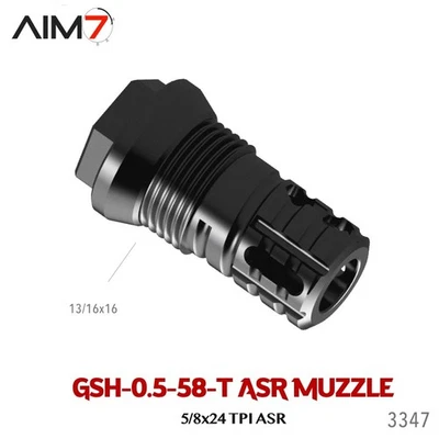 Share AIM7 Gsh-0.5-58T ASR Muzzle Brake 5/8X24 .30 cal (13/16x16 ONLY)