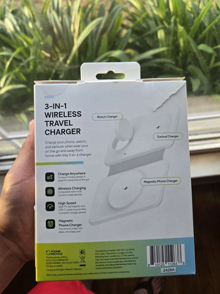 Cargador de viaje inalámbrico ZSOU 3 N 1 Foto 2 de 4