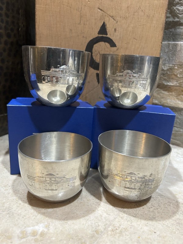 Set of 4 Vintage Salisbury Pewter Montecello Jefferson Cups