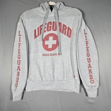 Sudadera con Capucha Salvavidas Para Hombre Pequeña Gris Roja Gráfica Naranja Playa AL Pullover Sudadera