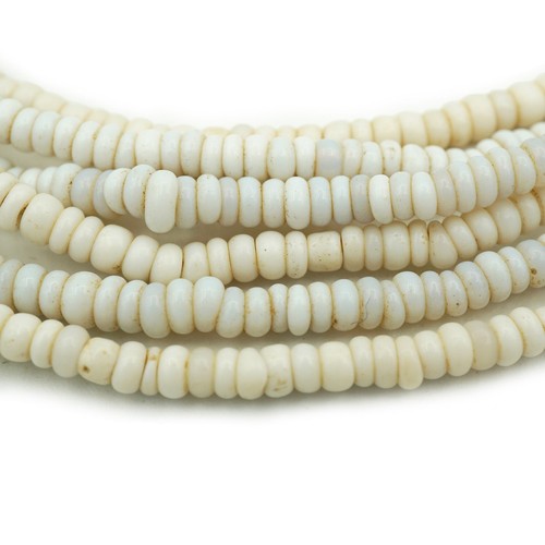 Vintage small White Nigerian Goomba Beads 2.5-3mm African Glass (1648F248)