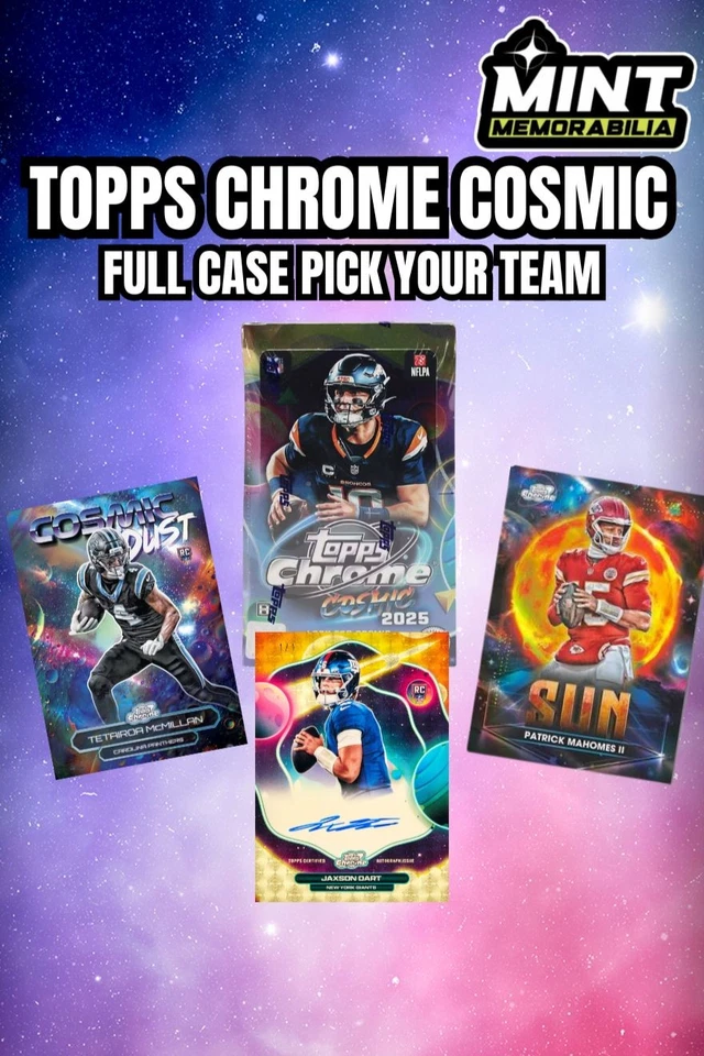 FULL CASE 2025 COSMIC FOOTBALL PICK YOUR TEAM W/ COOPER
