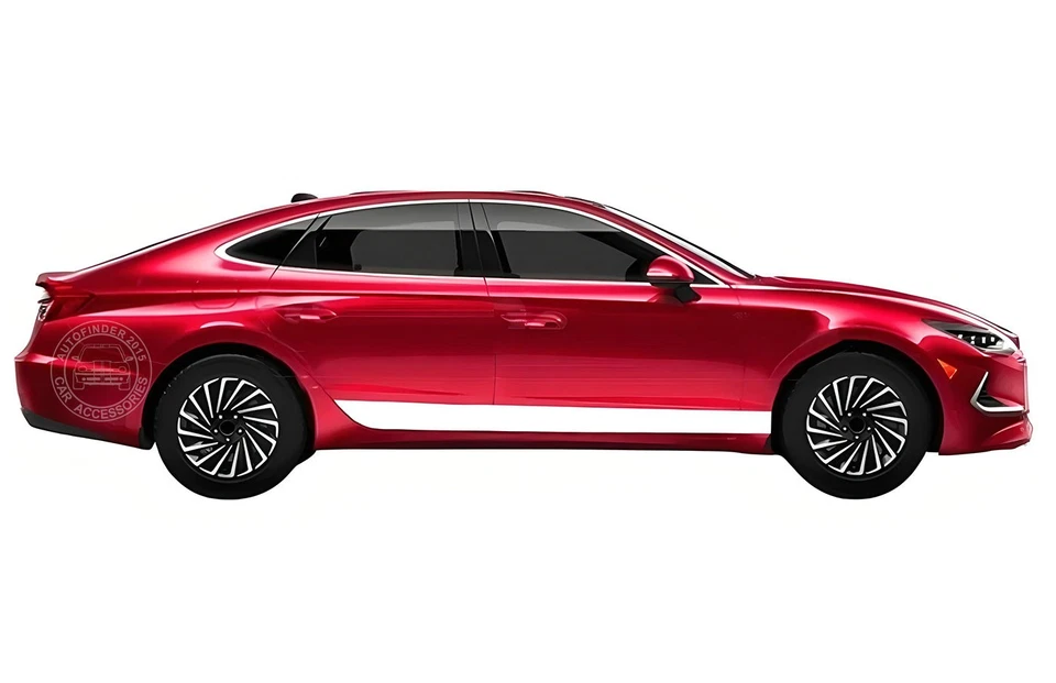 Calcomanías gráficas de carreras deportivas a rayas para faldón lateral de auto Hyundai Sonata Foto 4 de 4