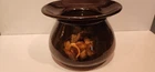 Unmarked brown glaze American art pottery spittoon NOT Weller Owens floral