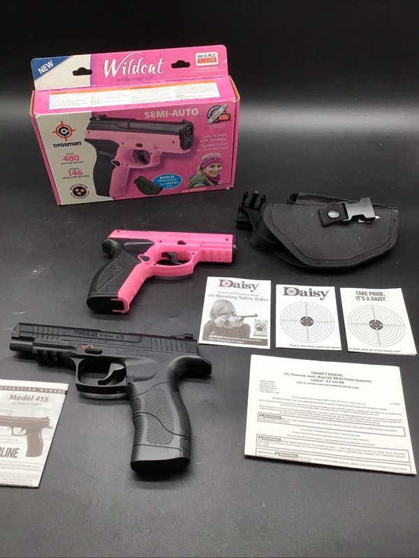 Lot Of 2 177 Caliber Air Pistols/Crosman Eva Shockey P10 Wildcat/Daisy 415