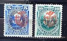 1881/83 Chilean Occupation of Peru 2Value MH Grilled RG83