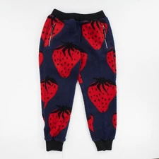 JW ANDERSON Strawberry Fleece Tapered Jogger Bottom Blue Red Small RRP415