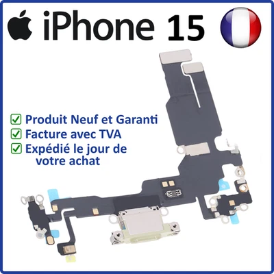 IPHONE 15 JAUNE NAPPE CONNECTEUR DE CHARGE USB-C MICRO ANTENNE A3090 A2846 - Photo 1/3