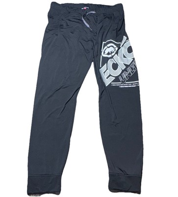 Ecko Unltd Unlimited Mens Joggers SweatPants Black Leg Logo Graphic Medium Pants