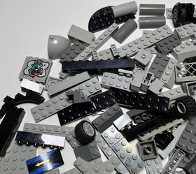 Lego 200 Black Gray Plates Bricks Wheels Tires Slopes 35563 6192 City 270
