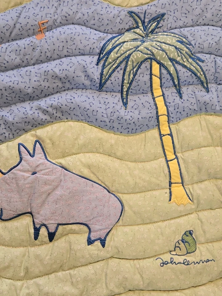 Carters винтажное музыкальное стеганое одеяло вышивка для кроватки John Lennon настоящая любовь - Изображение 3 из 4