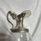 Made in Italy Victorian Silverplate Pitcher w/ Etched Cut Glass & Ornate Handle — photo 6
