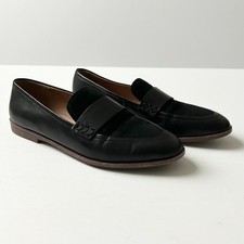 Madewell The Alex Loafer Shoes in Black Leather Suede Size 7 Classic Slip On