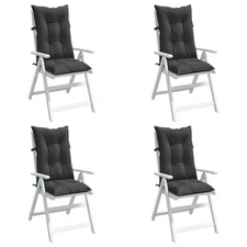 Highback Chair Cushion Set of 4 Melange Charcoal 100% Polyester