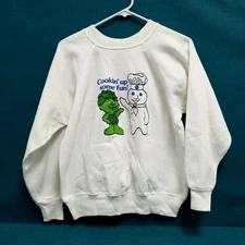 VTG 80s Pillsbury Doughboy Jolly Green Giant Cookin' Up Some Fun Crewneck M 