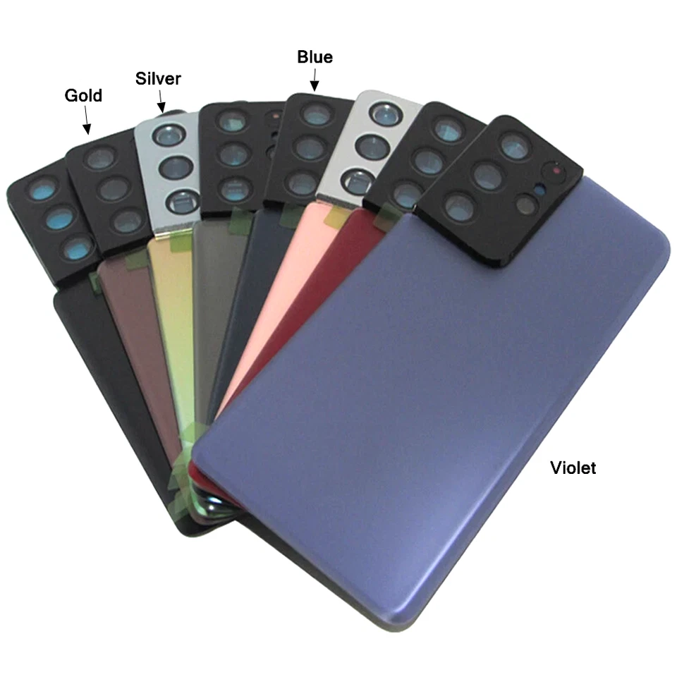 Cubierta de vidrio de batería con lente de cámara para Samsung Galaxy S21 S21+ S21 Ultra S21FE Foto 3 de 4