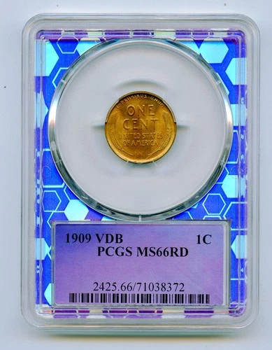1909 V.D.B Lincoln Wheat Cent 1c PCGS MS66 RD Trader Bea Epic Chase