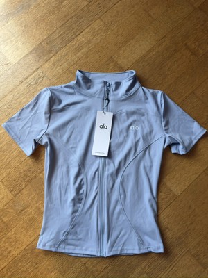   alo yoga sport Oberteil jacke kurzarm hellblau  M  