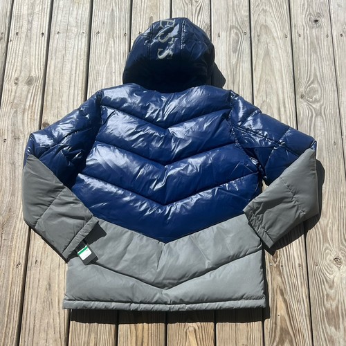 Chaqueta con capucha para hombre GUESS Puffer azul/gris talla grande $240 - Imagen 2 de 12