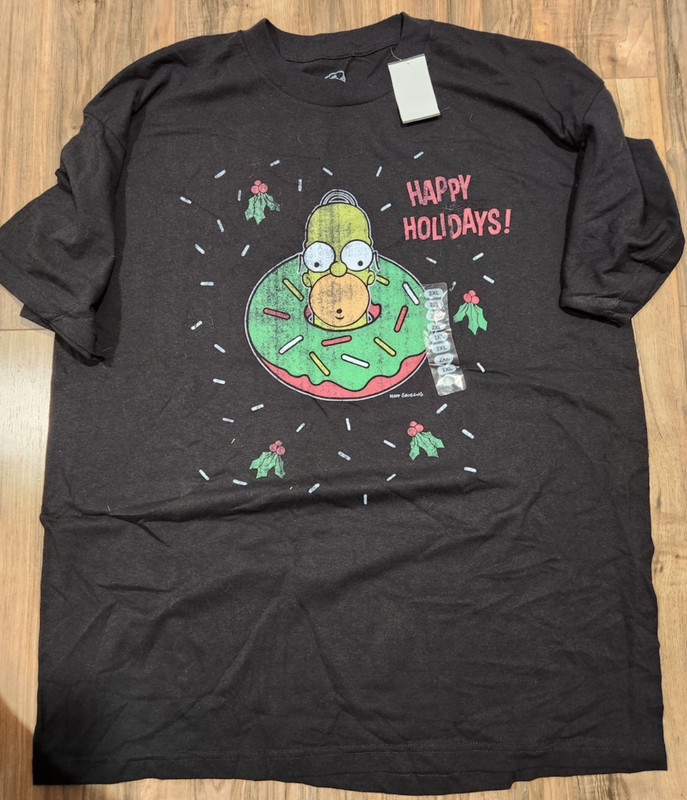 Homer Simpson Happy Holidays T Shirt Size 2XL-NWT