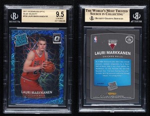 2017 Donruss Optic Rated Blue Velocity Prizm Lauri Markkanen BGS 9.5 Rookie RC