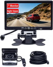 7'' Backup Camera 2CH Monitor Kit System Back Reverse Night Vision For Truck RV