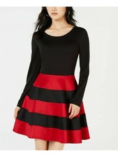 CITY STUDIO Womens Fit + Flare Short Dress Black Sleeveless Party Juniors 3