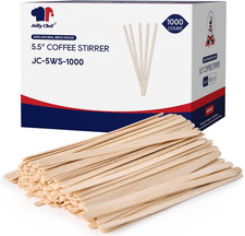 1000 Count Wooden Coffee Stirrers 5.5 Inch Birch Stir Sticks Wood