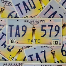MISSISSIPPI LICENSE PLATE 🔥FREE📬🔥 1 w/RANDOM LETTERS & #'S LIGHTHOUSE GRAPHIC