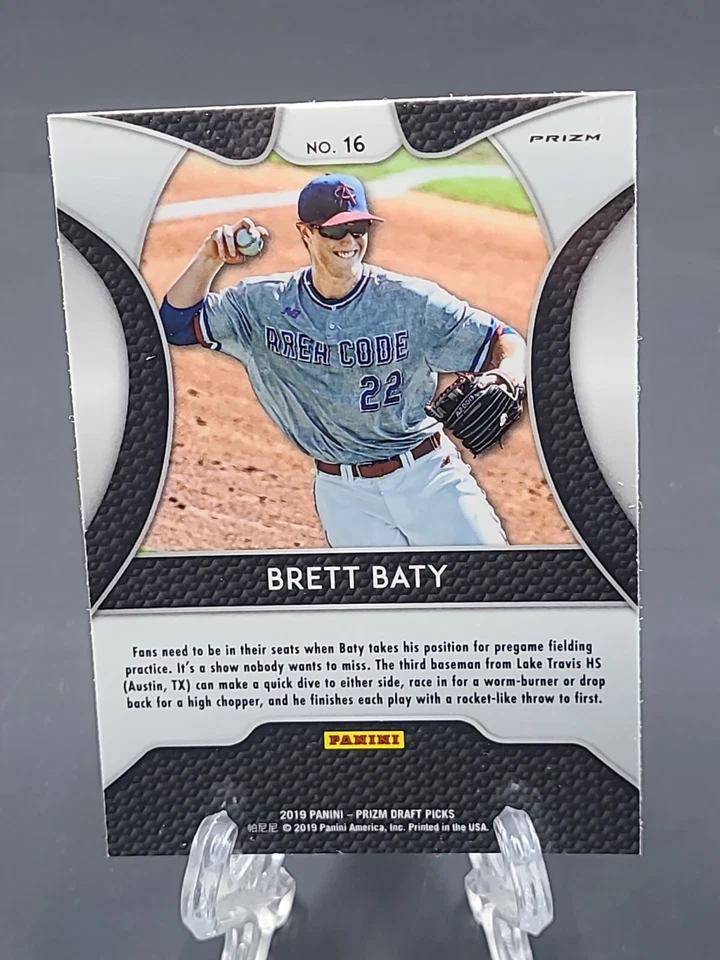2019 Brett Baty SP Red Refractor Rookie Panini Prizm Draft Picks - Image 2 of 2