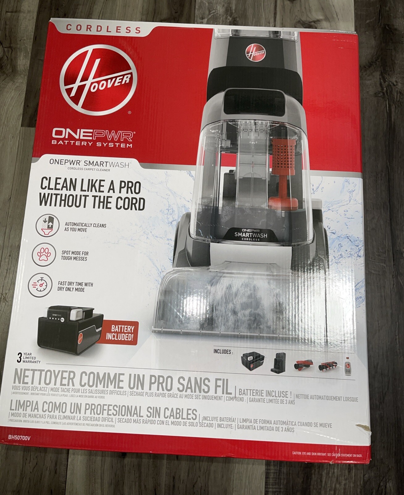 Hoover Smart Wash Deep Clean Carpet Shampooer with Battery and Charger-image