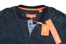 NWT TALLIA UOMO SPORT PAISLEY PRINT HENLEY MENS XL T-SHIRT BUTTON JERSEY CREW LS