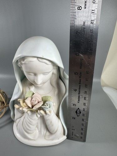 Vintage Ardalt Japan Lenwile Virgin Mary Lamp – 7” Ceramic, Needs Bulb - Picture 4 of 8