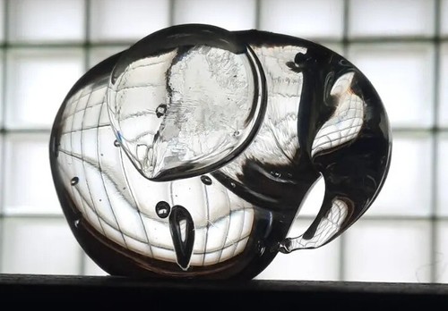 🙂 Estatuilla única de elefante de vidrio transparente pisapapeles burbujas regalo #oz - Imagen 2 de 7
