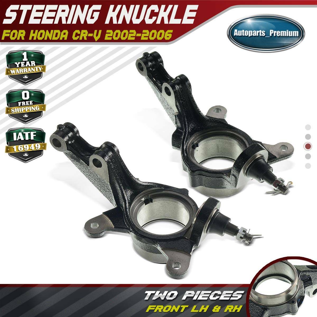 2PCS Steering Knuckle for Honda CRV l4 2.4L 20022006 Front Drvier